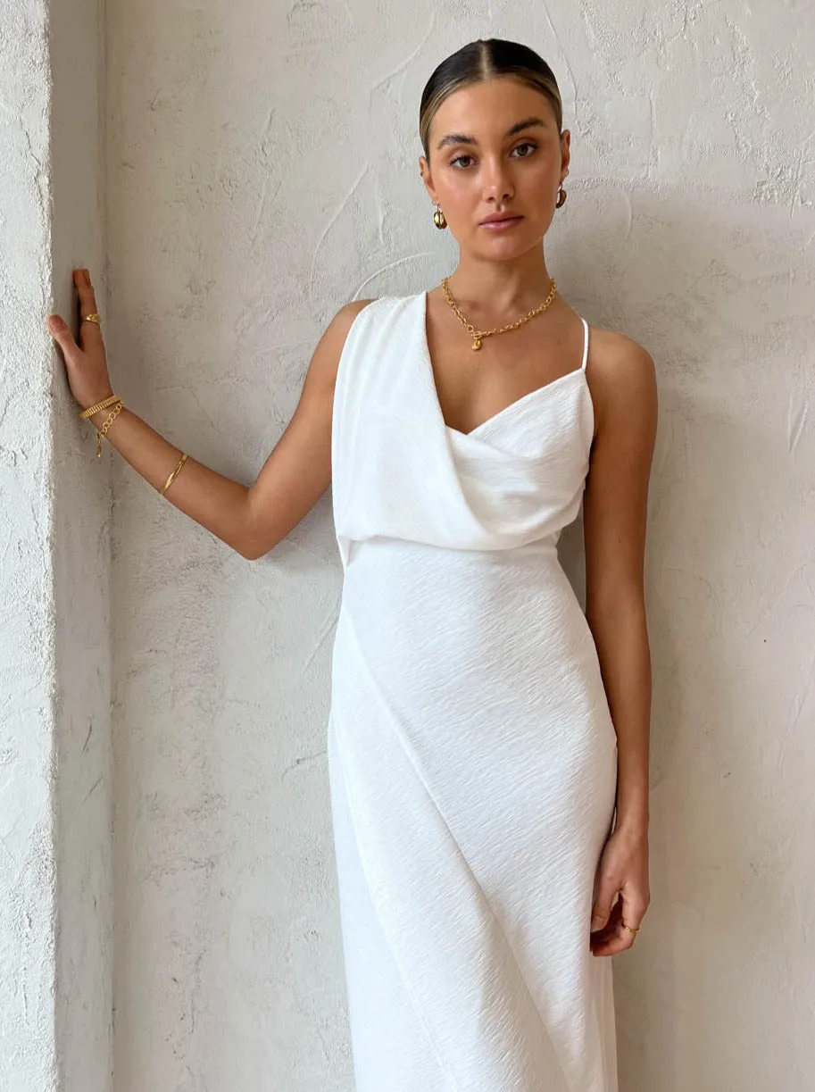 One Fell Swoop Muse Maxi Dress in Pulsar White