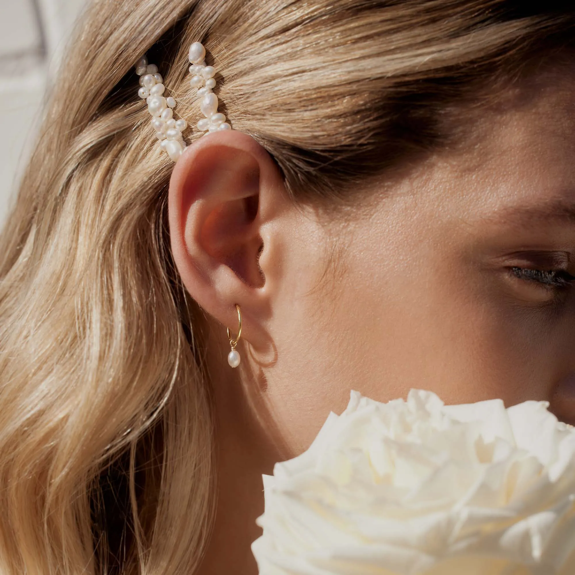Ophelie Pearl Hair Pin - Single - Gold