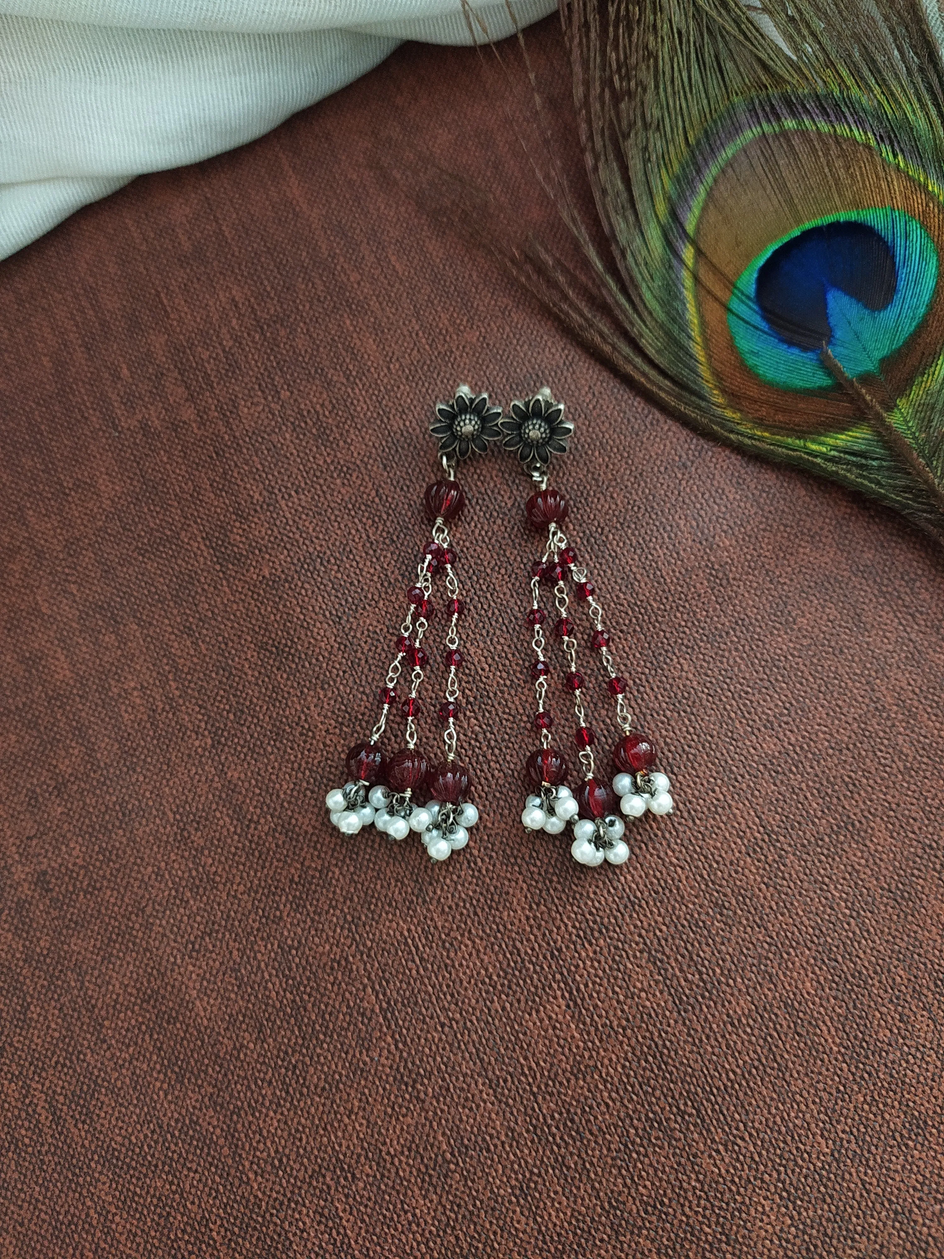 Oxidised Long Mala Set Having Hydro Beads
