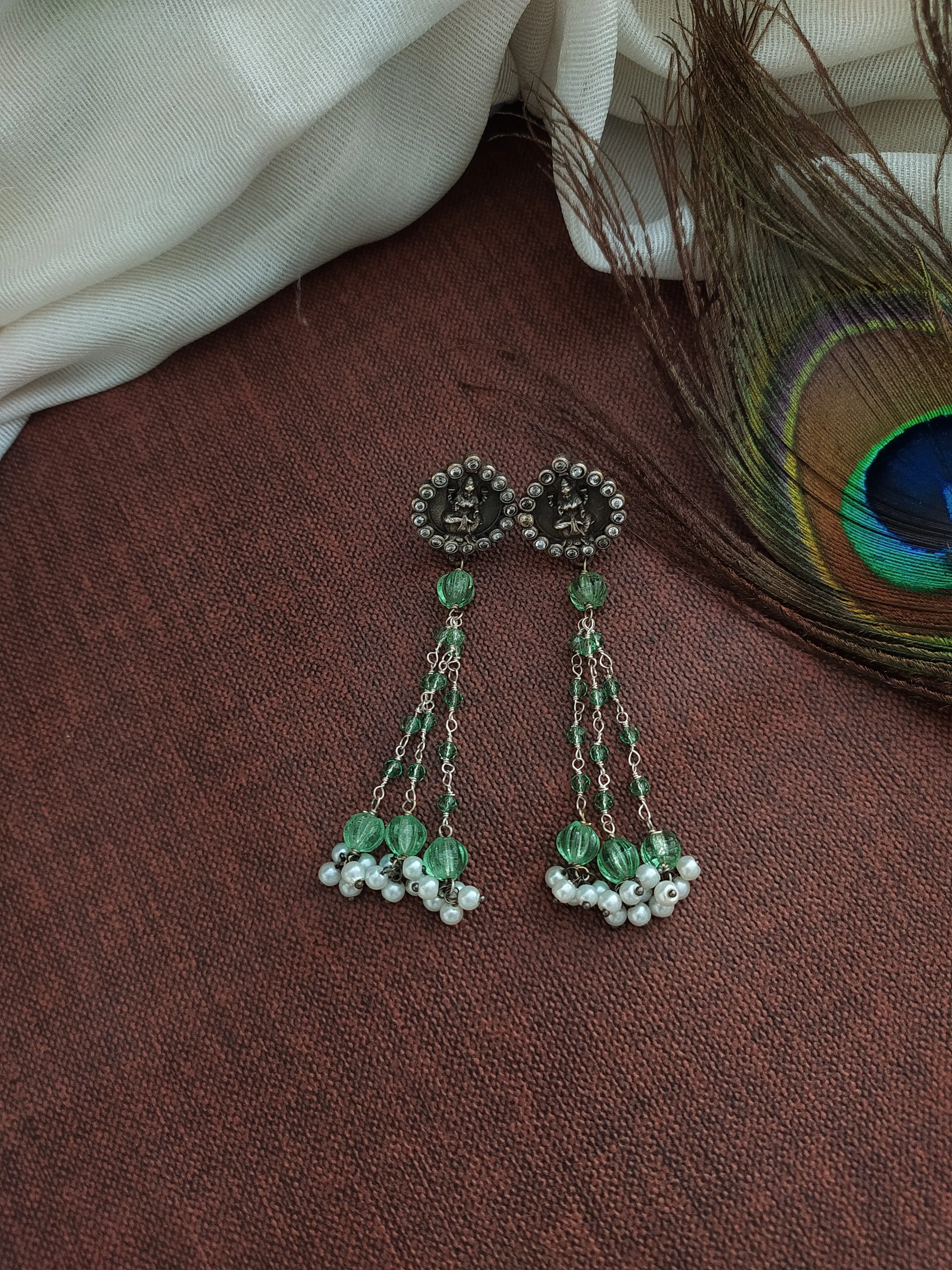 Oxidised Long Mala Set Having Hydro Beads