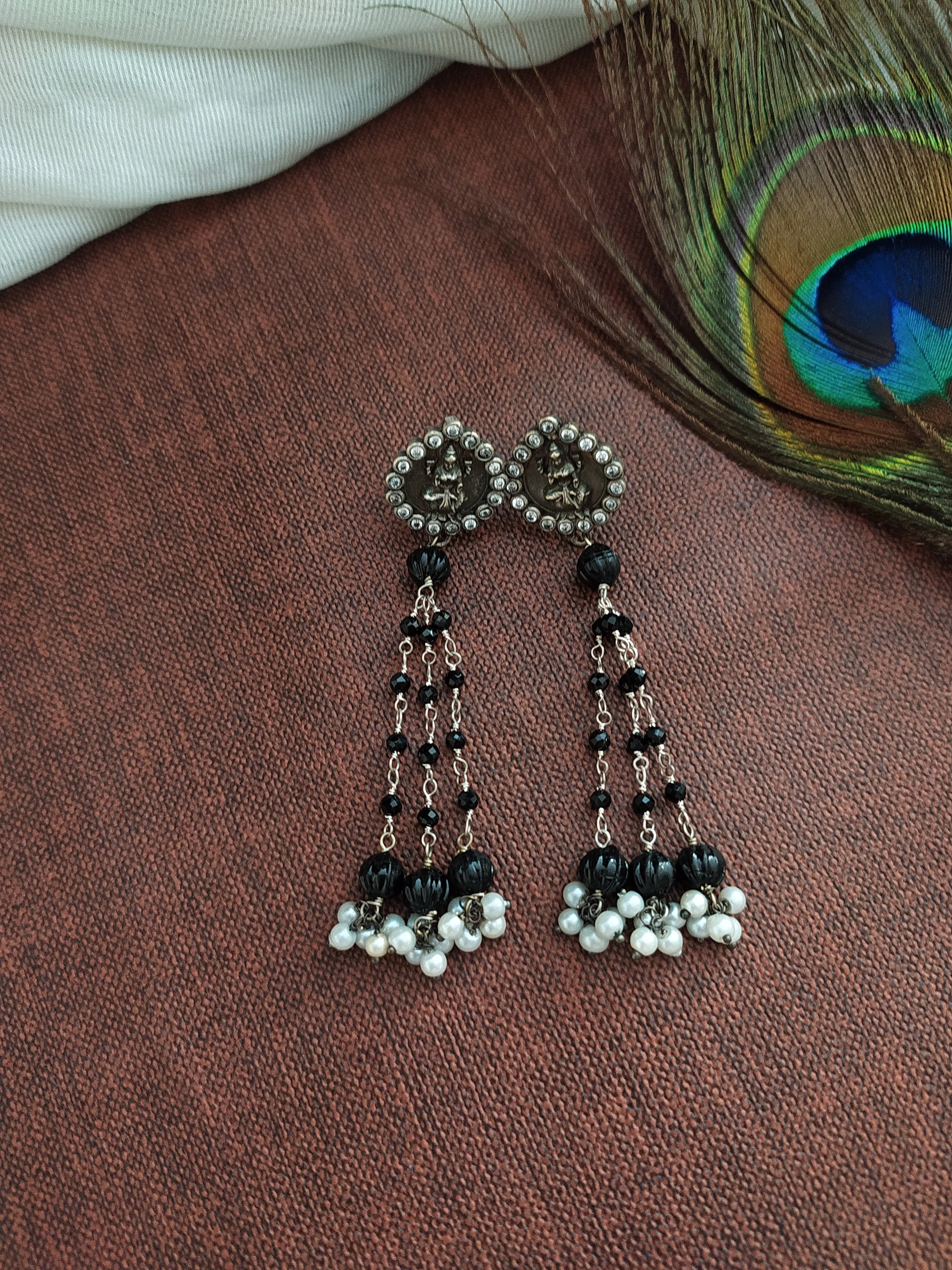 Oxidised Long Mala Set Having Hydro Beads
