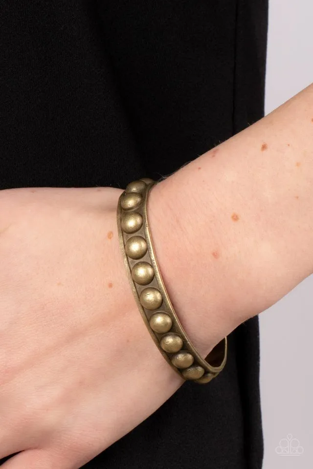 Paparazzi Bracelet ~ Clear as STUD - Brass