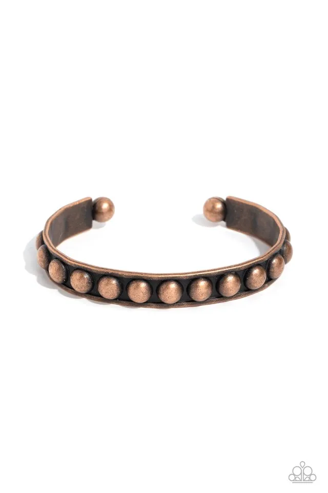 Paparazzi Bracelet ~ Clear as STUD - Copper