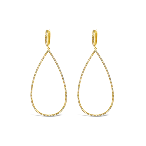 Pear Shaped Dangle Diamond Earrings