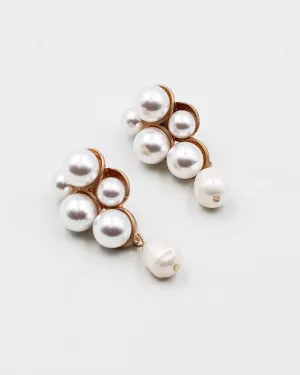 Pearl Cluster Dangle Earrings