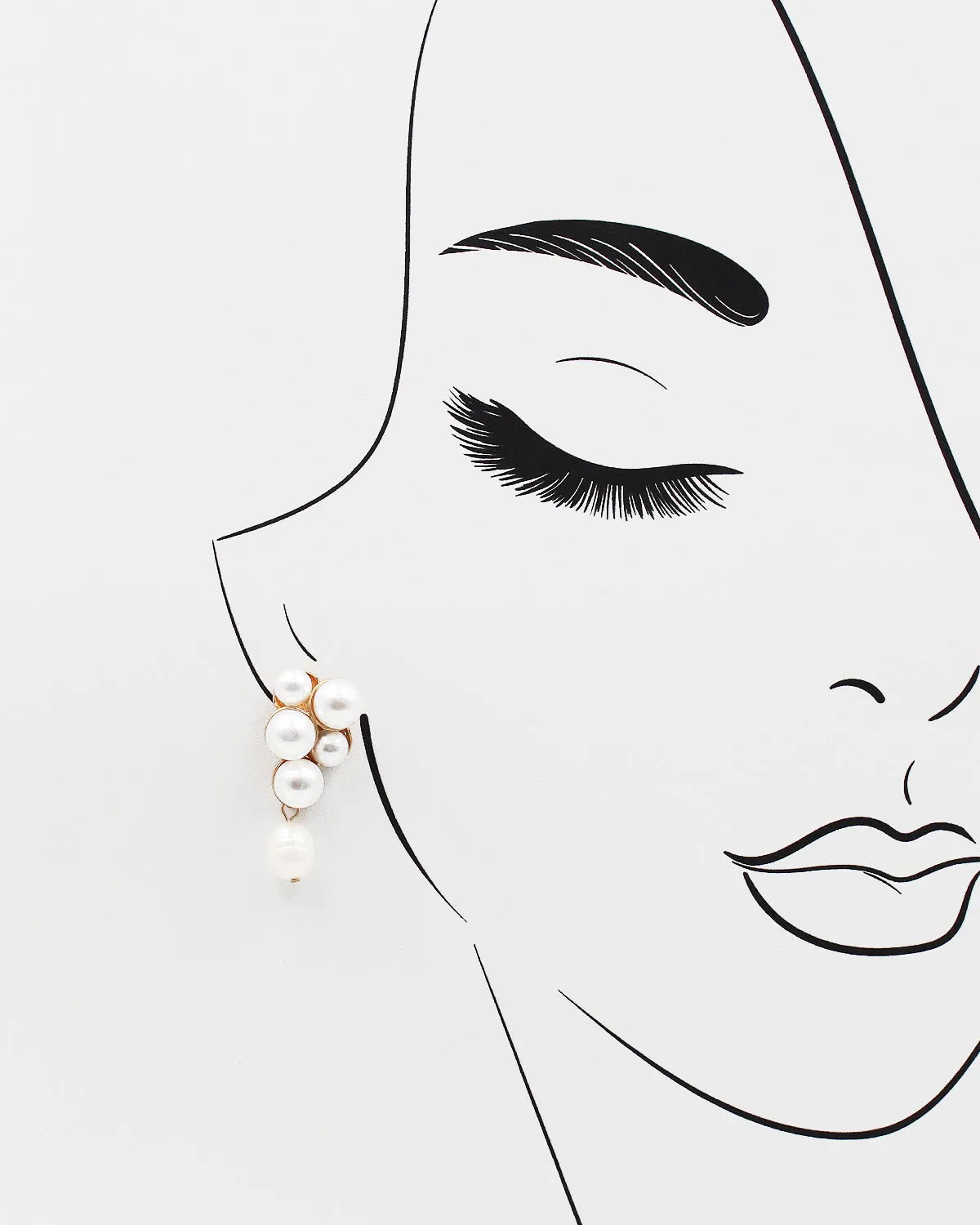Pearl Cluster Dangle Earrings