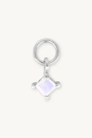 Petite Moonstone Silver Charm