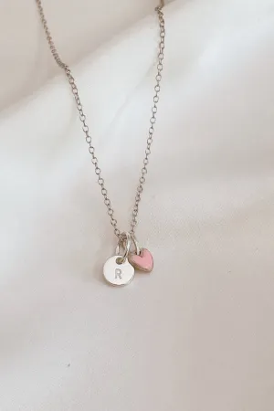 Pink Petite Darling Necklace - Silver