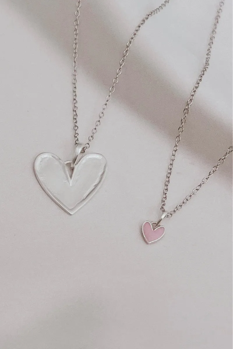 Pink Petite Darling Necklace - Silver