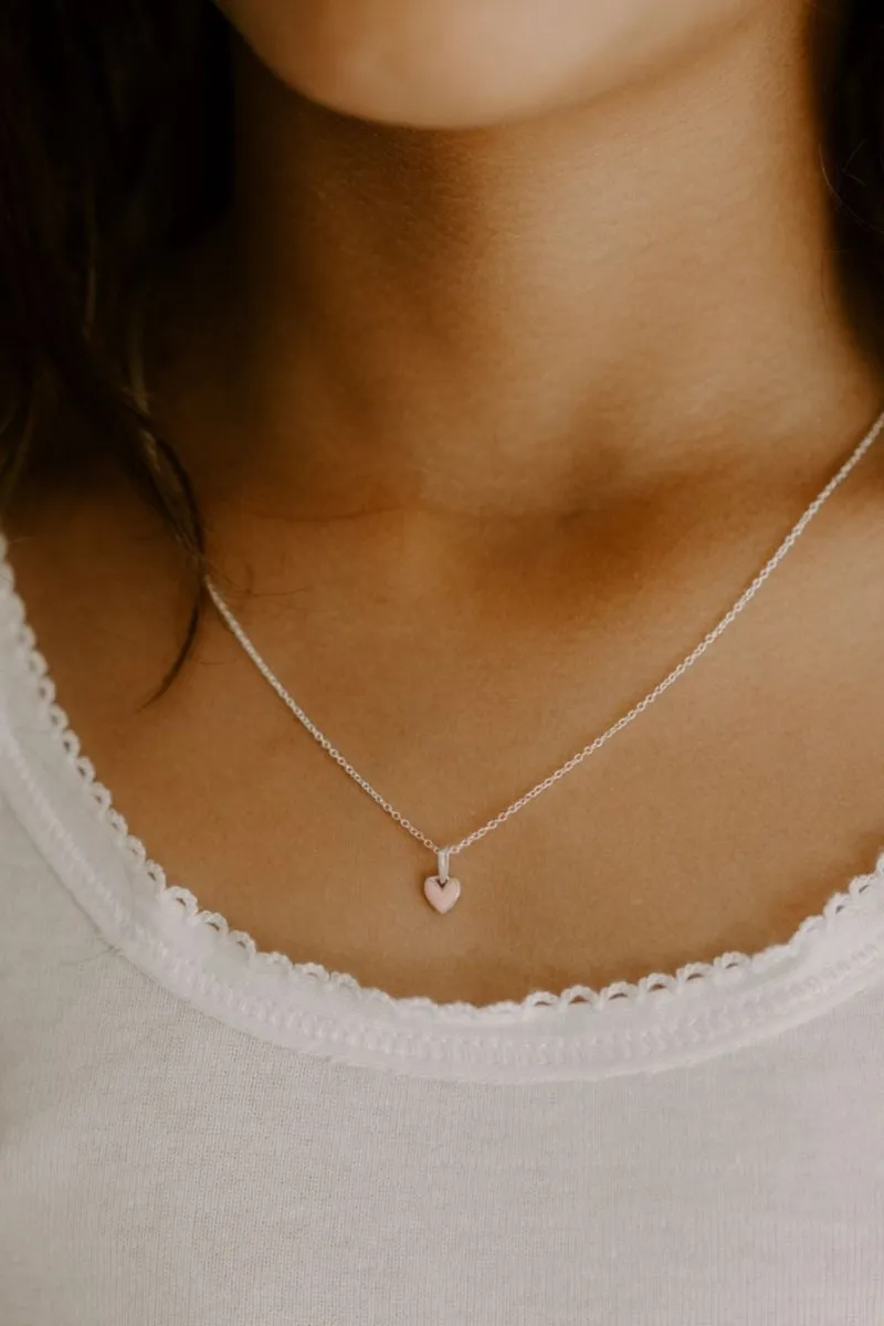 Pink Petite Darling Necklace - Silver