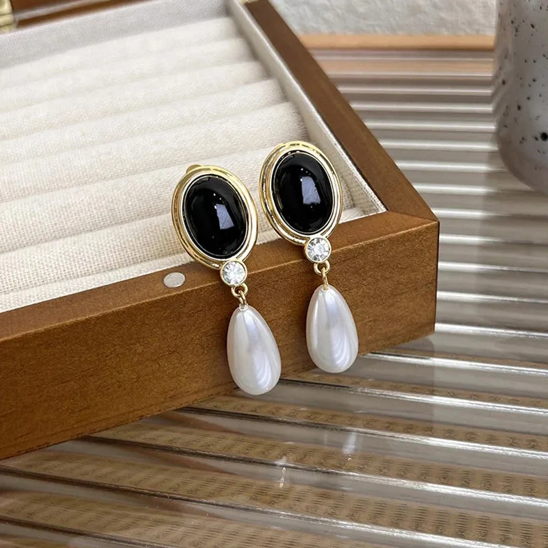 Pre Order:  French Retro Dripping Oil Dangle Earrings