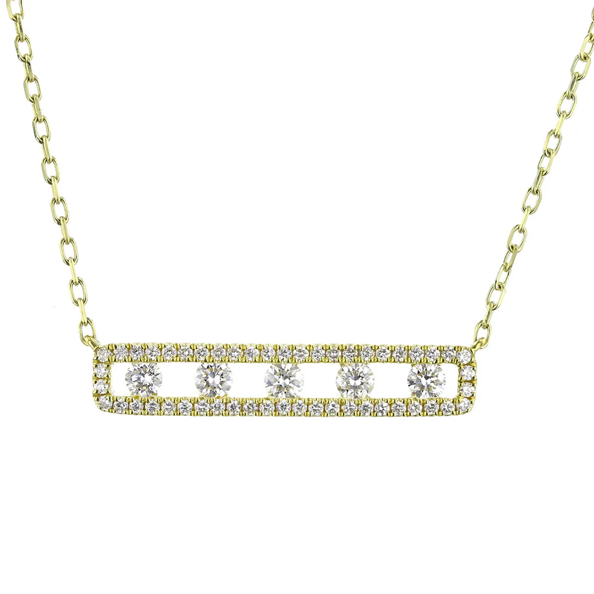 Precious Pastel 5 Diamond Bar Necklace