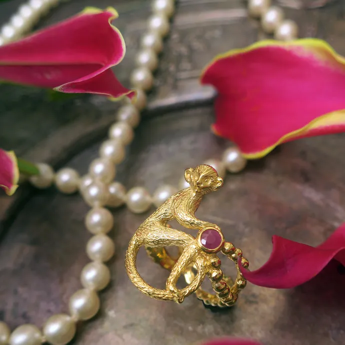 "Voleur" monkey ring/ gold