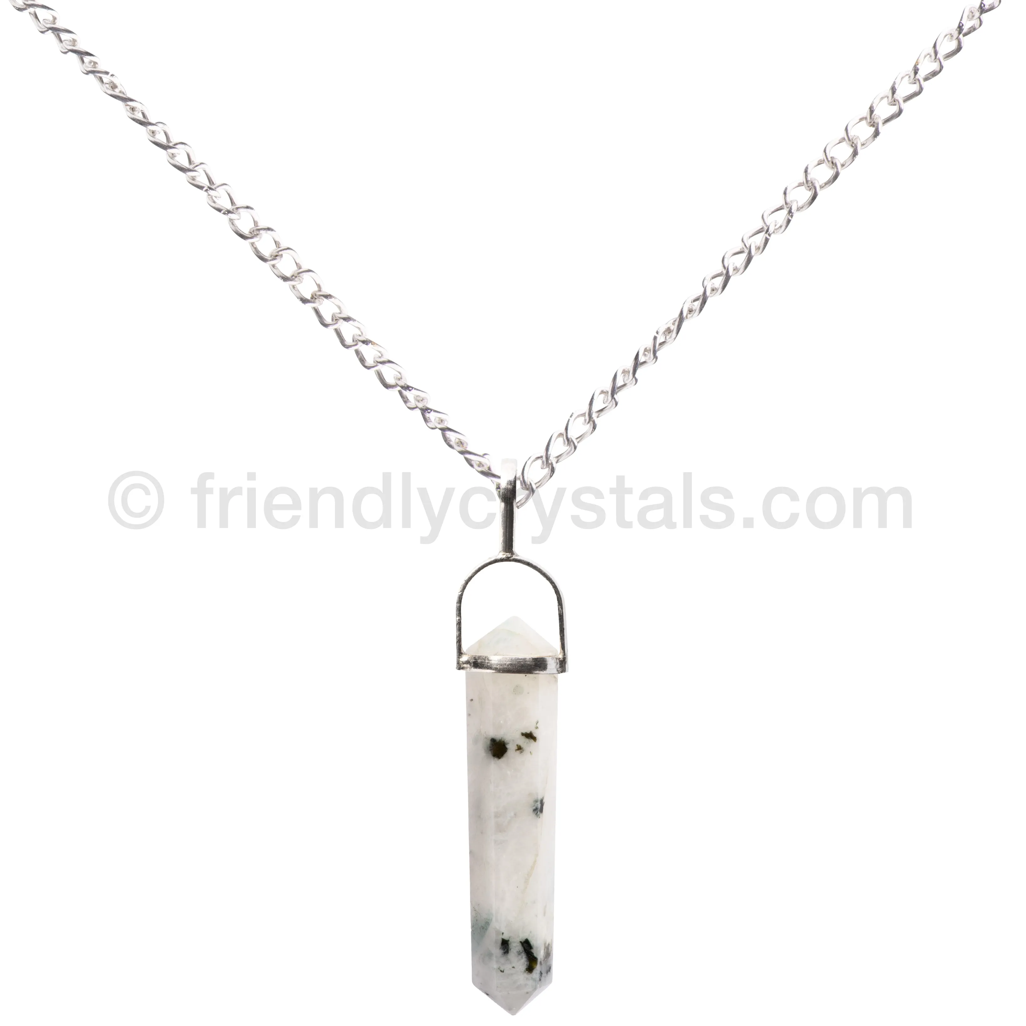 Rainbow Moonstone Pendant Double Terminated