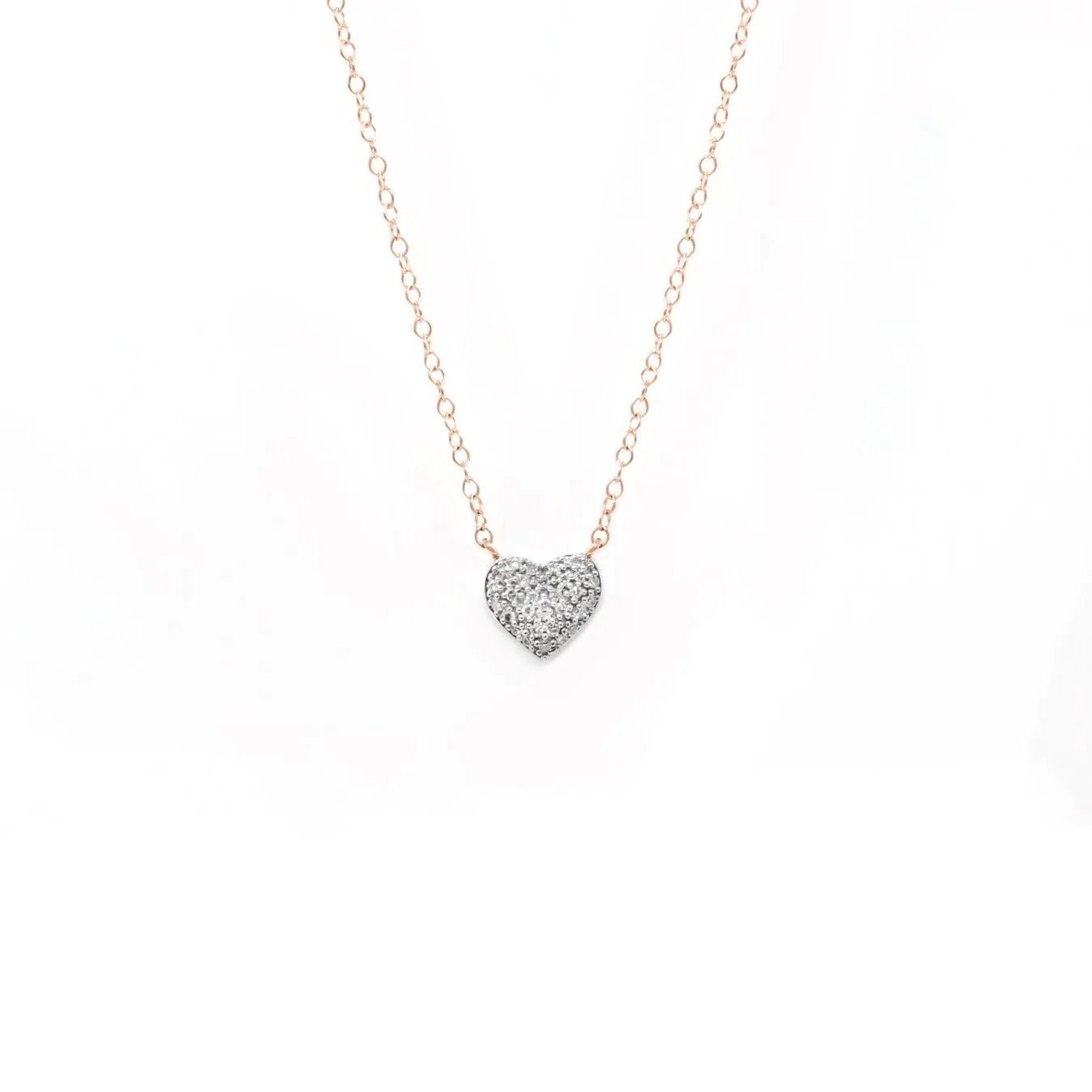 R/G Diamond Heart Pendant 9ct