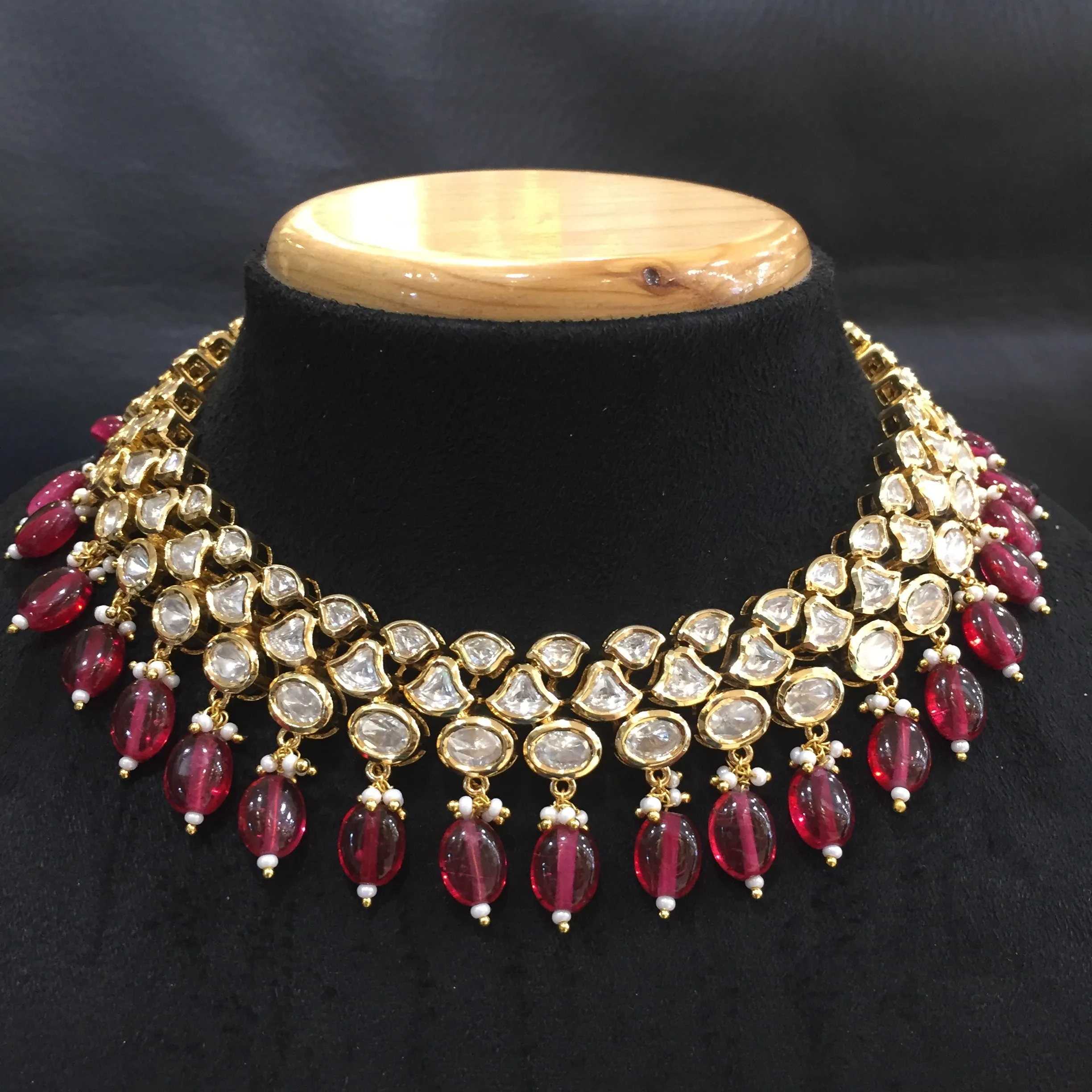 Ruby Kundan Necklace Set 16634-3781