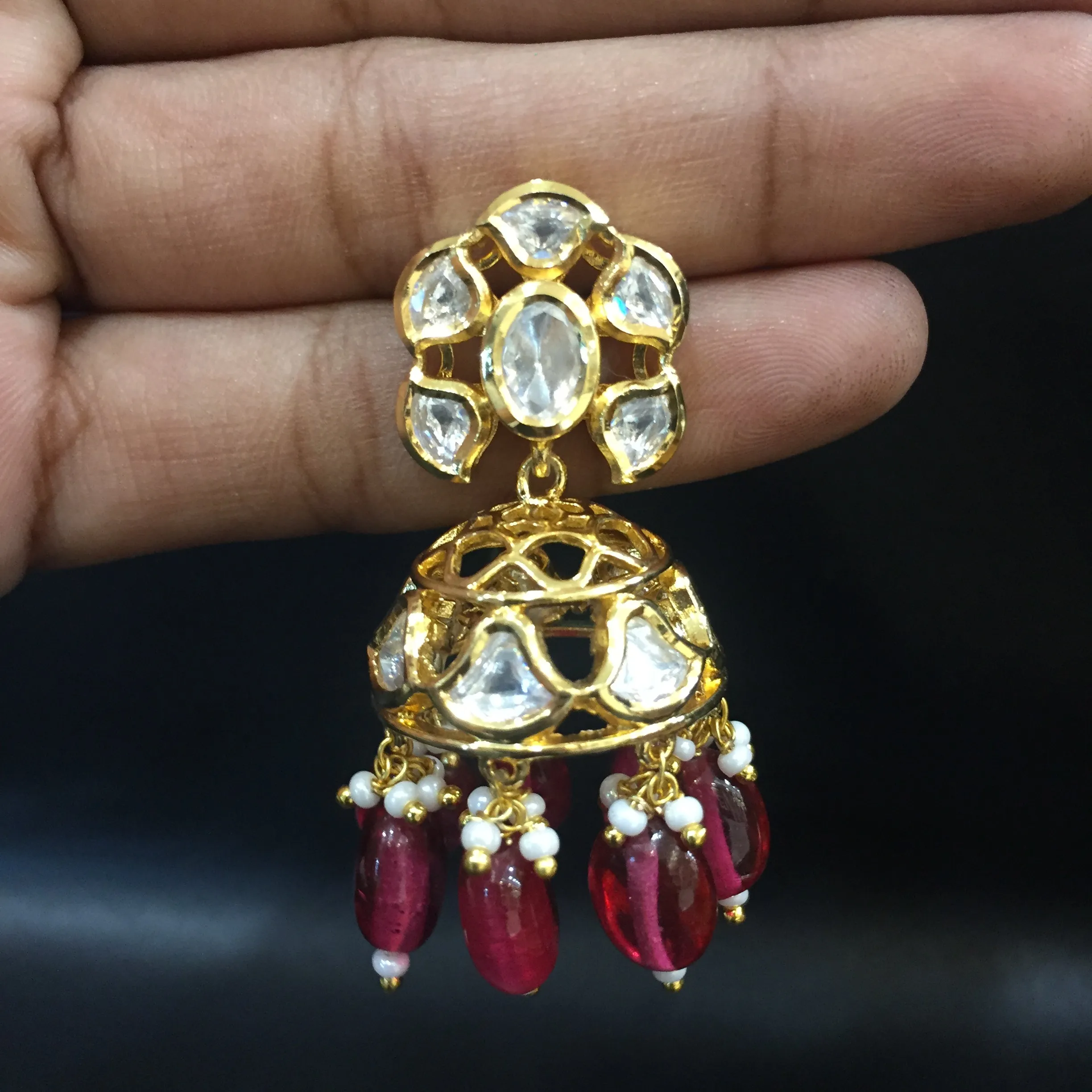 Ruby Kundan Necklace Set 16634-3781
