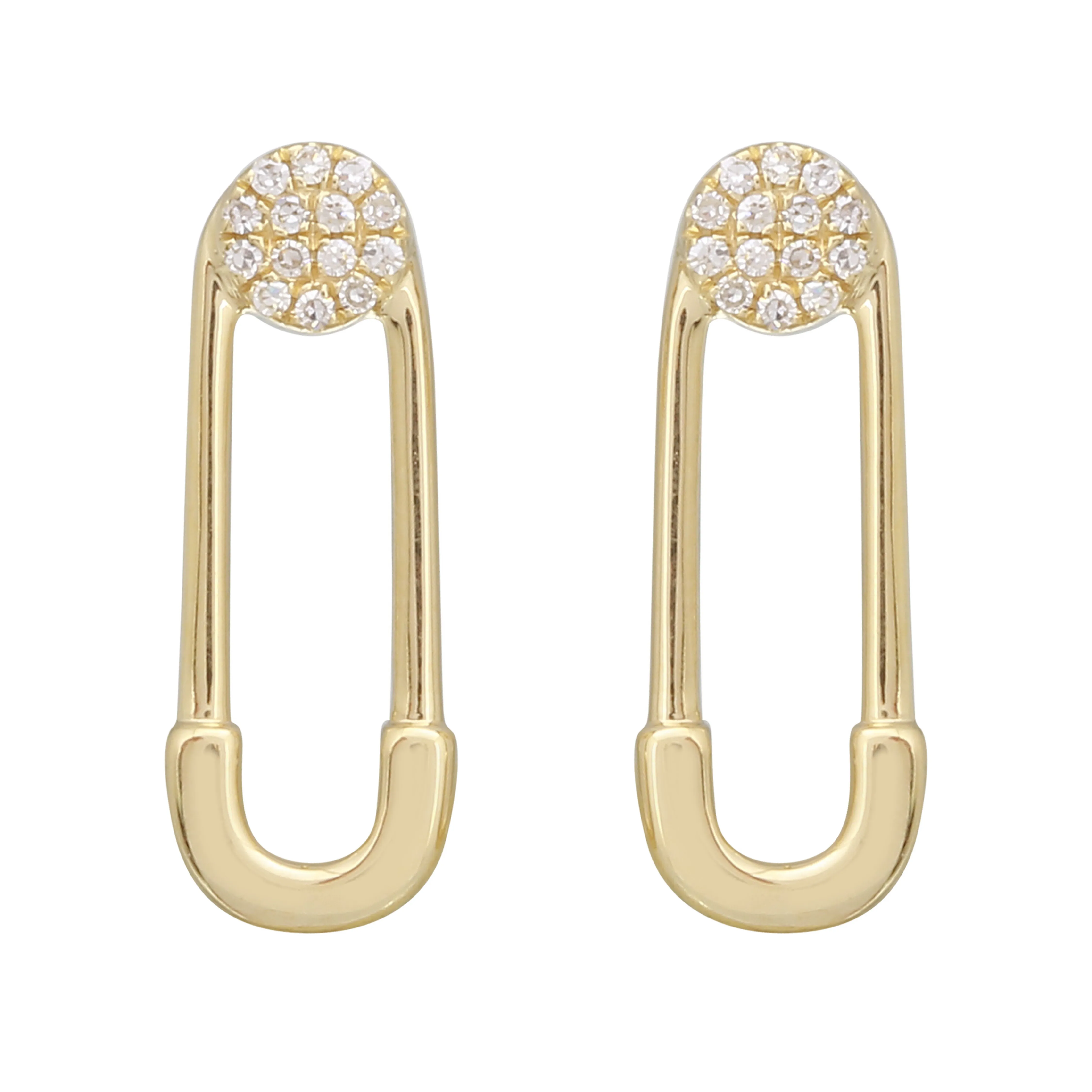 Safety Pin Drop Earrings