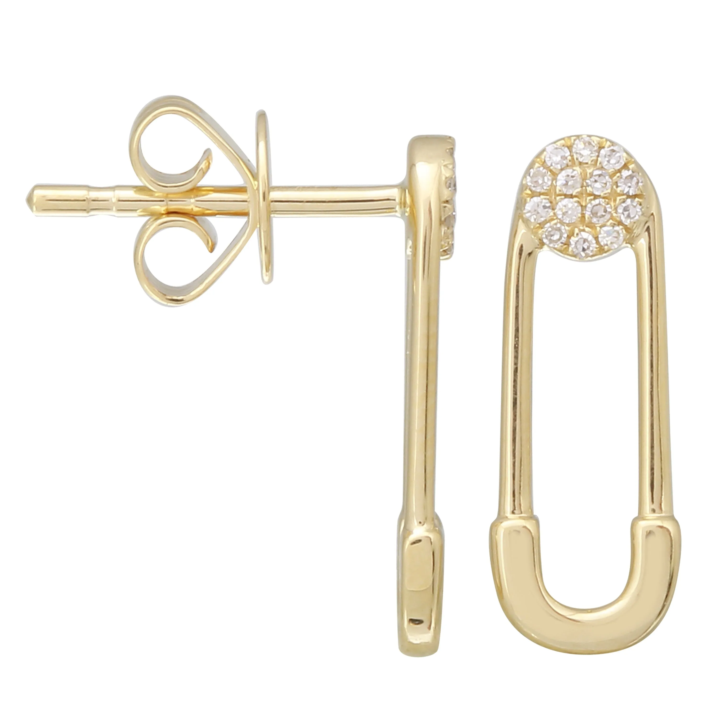 Safety Pin Drop Earrings