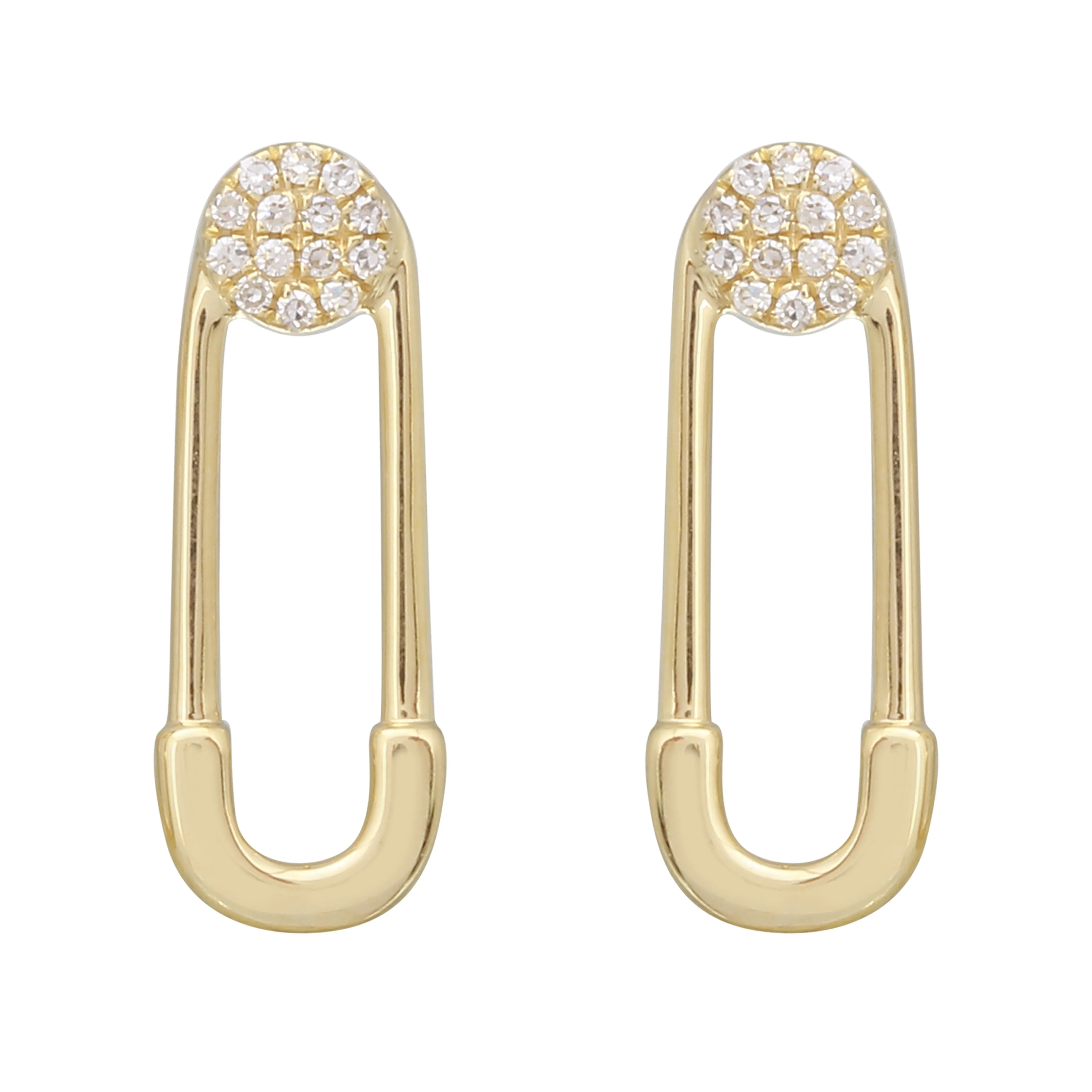 Safety Pin Drop Earrings