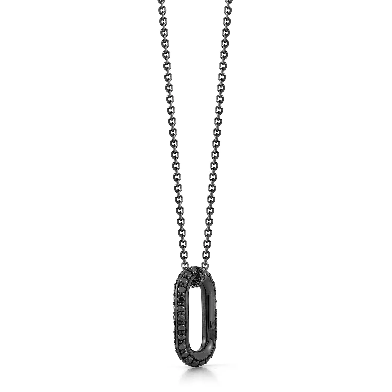 SAXON 18K BLACK GOLD AND BLACK DIAMOND LINK NECKLACE