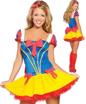 Sexy Princess Snow White Halloween Costume Fairy Tale Fancy Party Dress