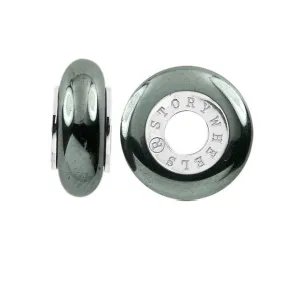 Silver & Hematite Charm S377HEM