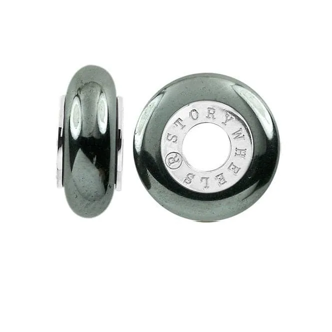 Silver & Hematite Charm S377HEM
