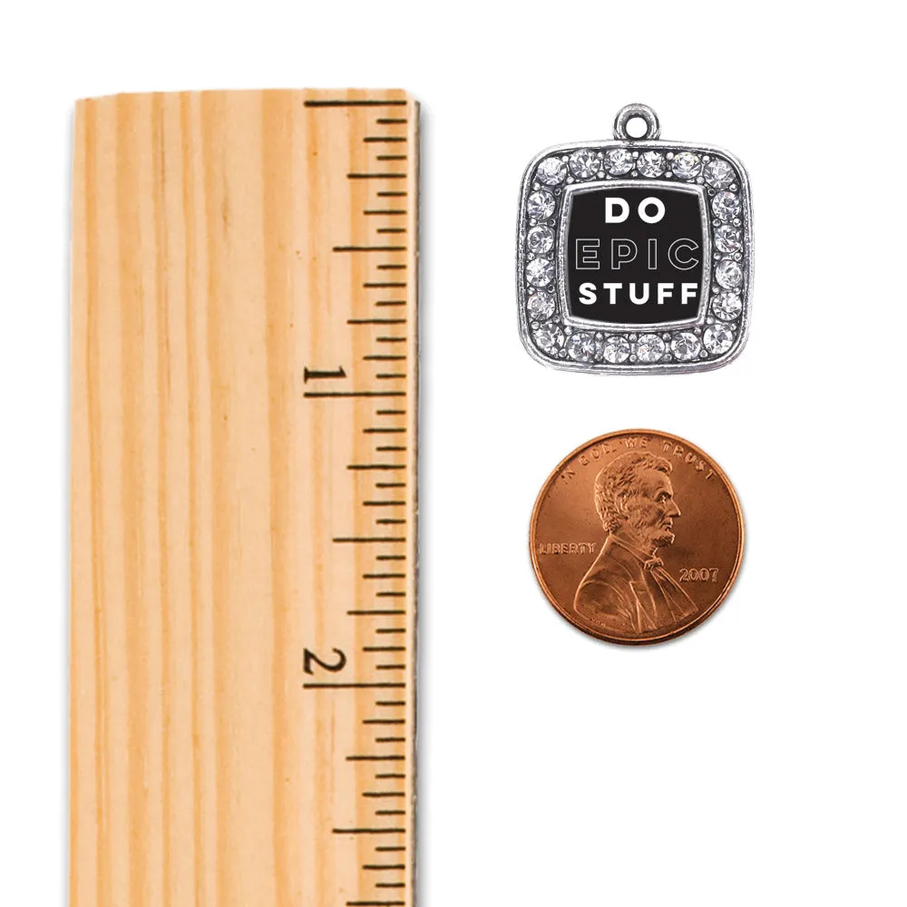 Silver Do Epic Stuff Square Charm Toggle Bracelet