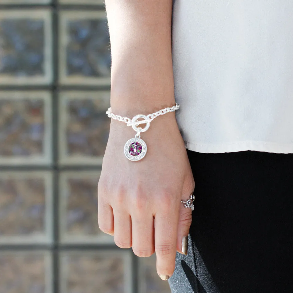 Silver Love To Garden Circle Charm Toggle Bracelet