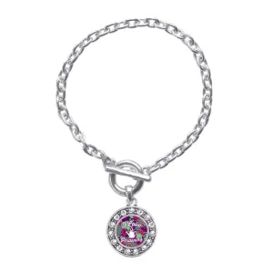 Silver Love To Garden Circle Charm Toggle Bracelet