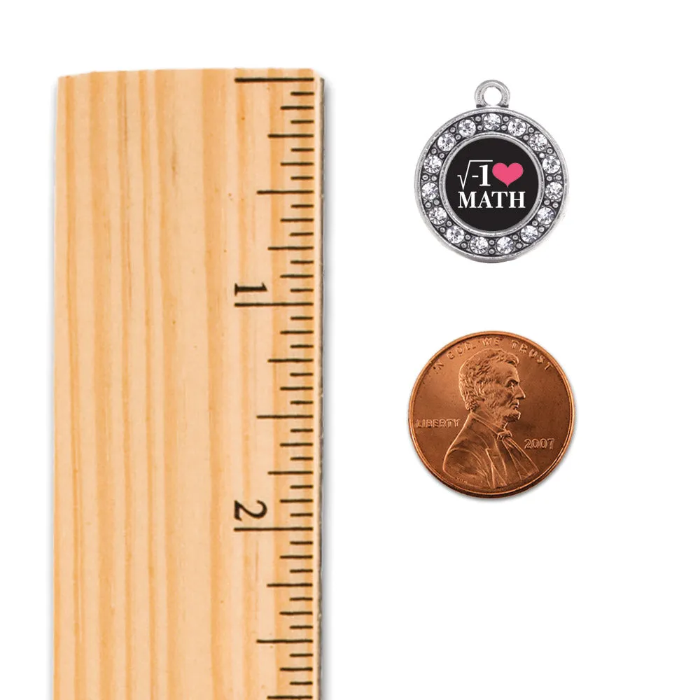 Silver Math Nerd Circle Charm Toggle Bracelet