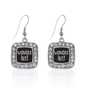 Silver Wanderlust Classic Square Charm Dangle Earrings