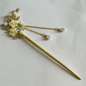 Simple flower hairpin female Gufeng Hairpin niche disc hair stick hairpin senior sense hair fork Hanfu accessories