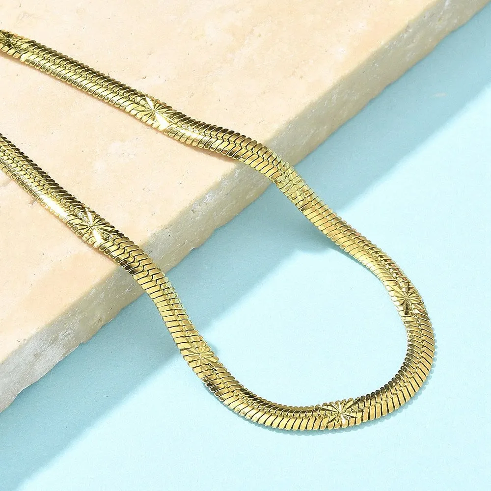 Star Stamped Herringbone Bracelet