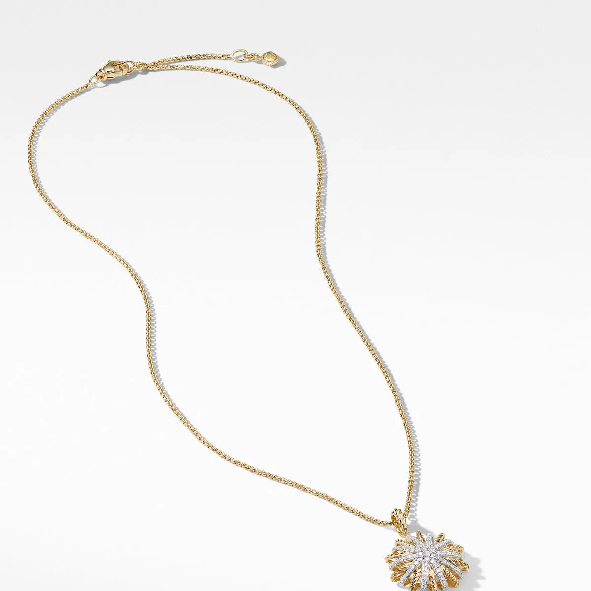 Starburst Pendant Necklace with Diamonds in Gold