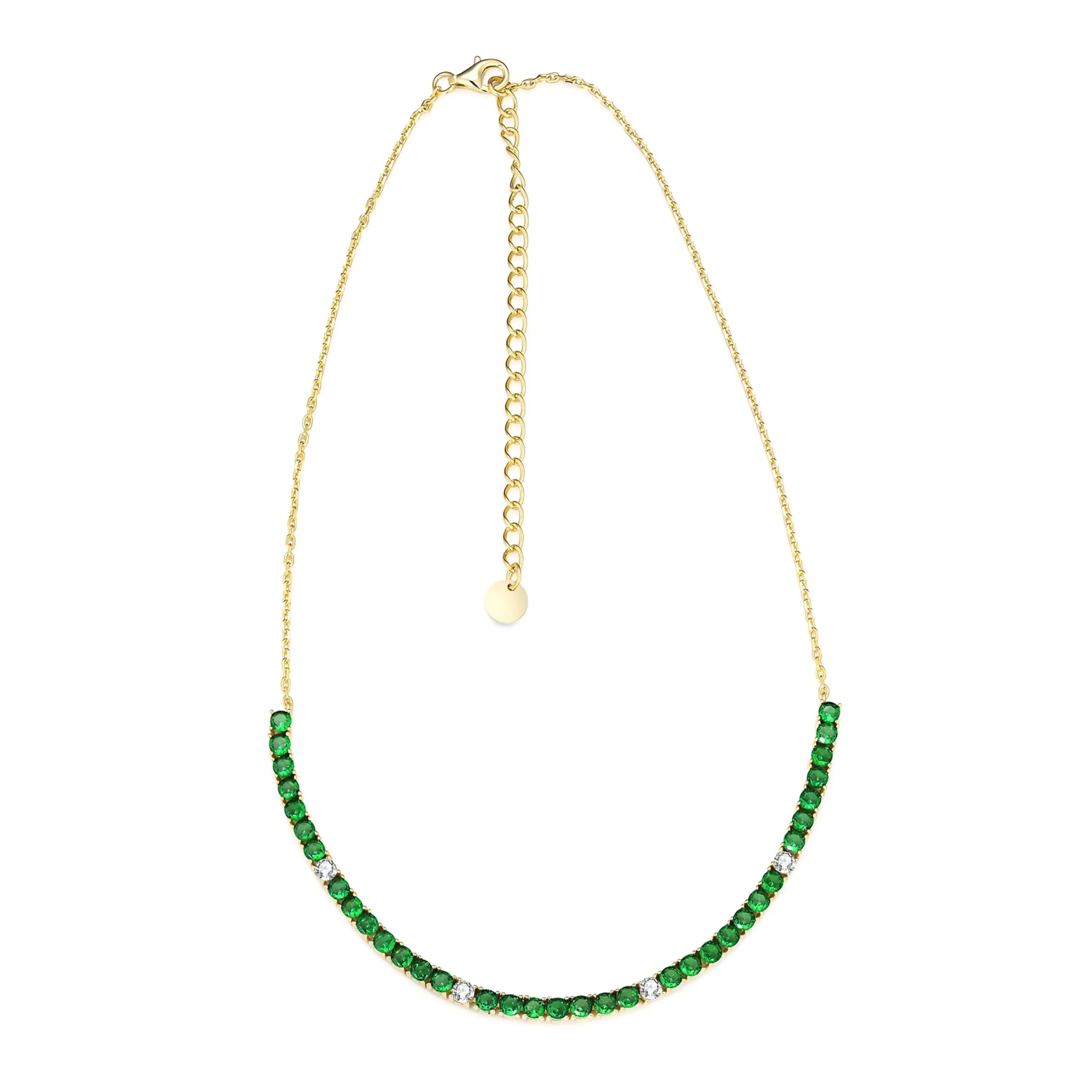 Sterling Silver Colorful 39 Stone Tennis Necklace