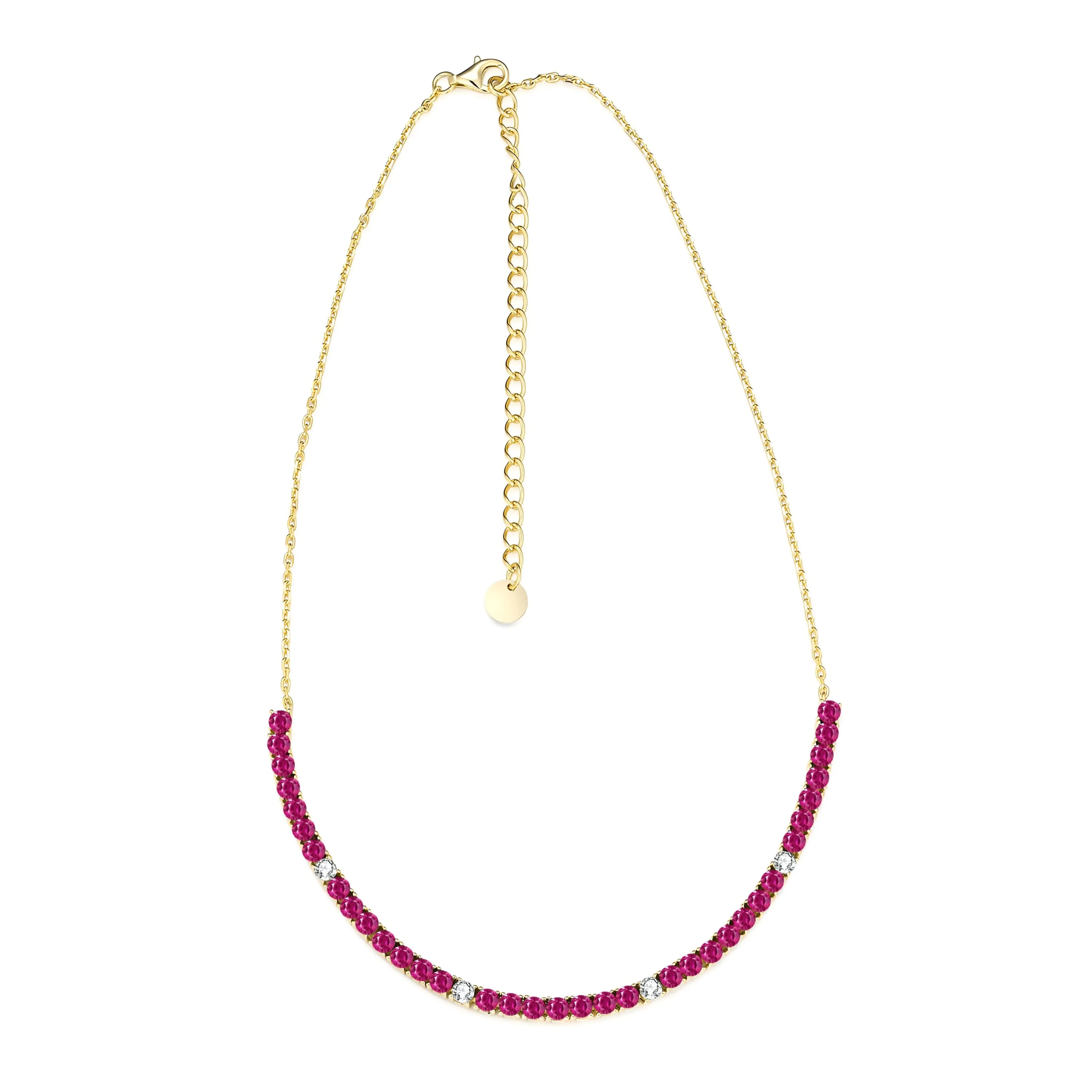 Sterling Silver Colorful 39 Stone Tennis Necklace