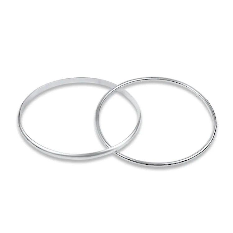 Sterling Silver Two Row Rolling Bangle Bracelet
