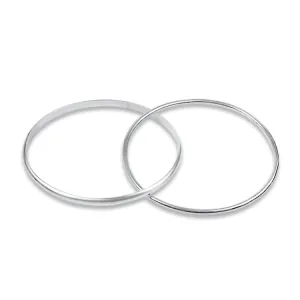 Sterling Silver Two Row Rolling Bangle Bracelet