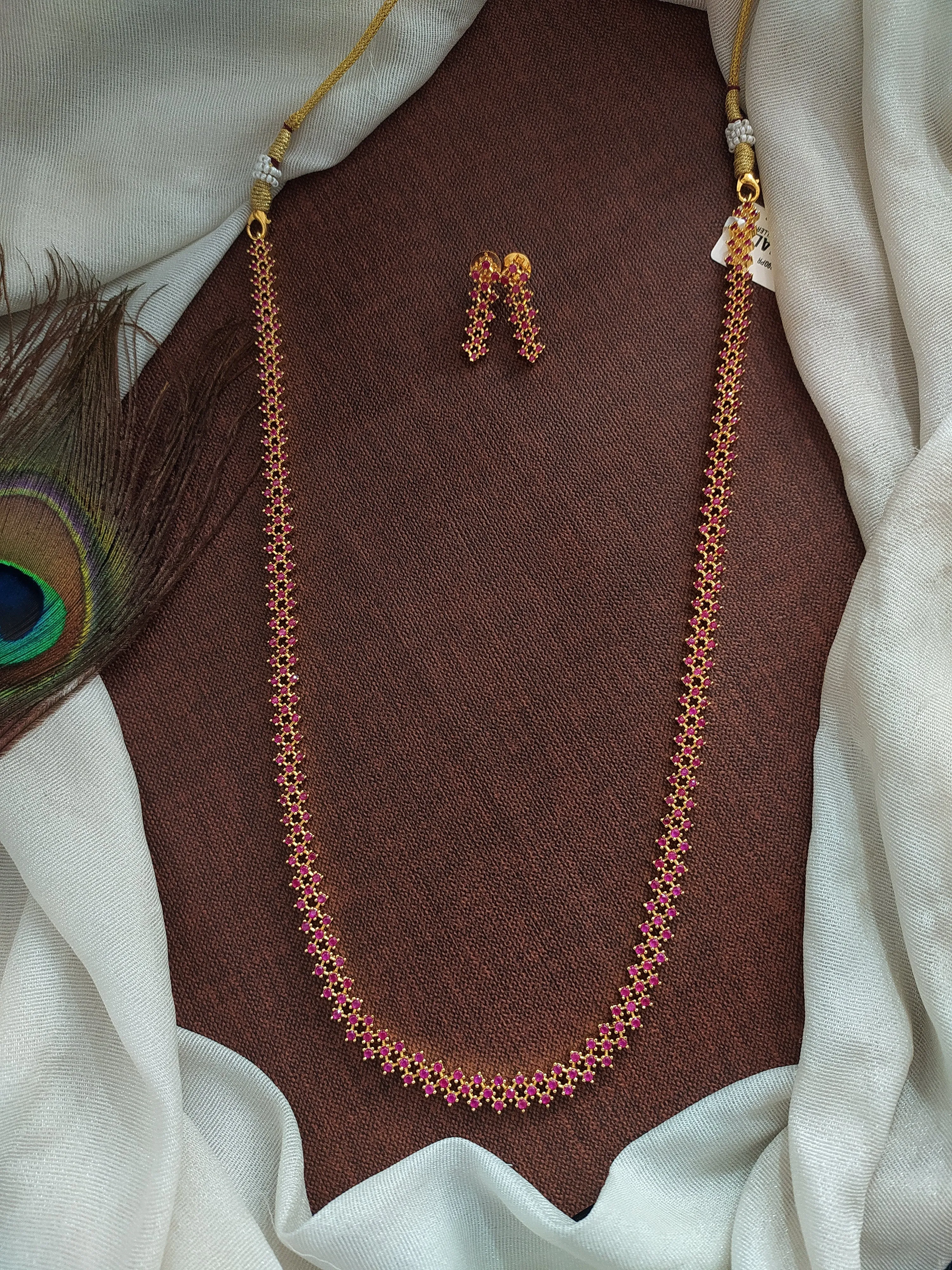 Stunning Gold Plated Zircon Long Haram Set