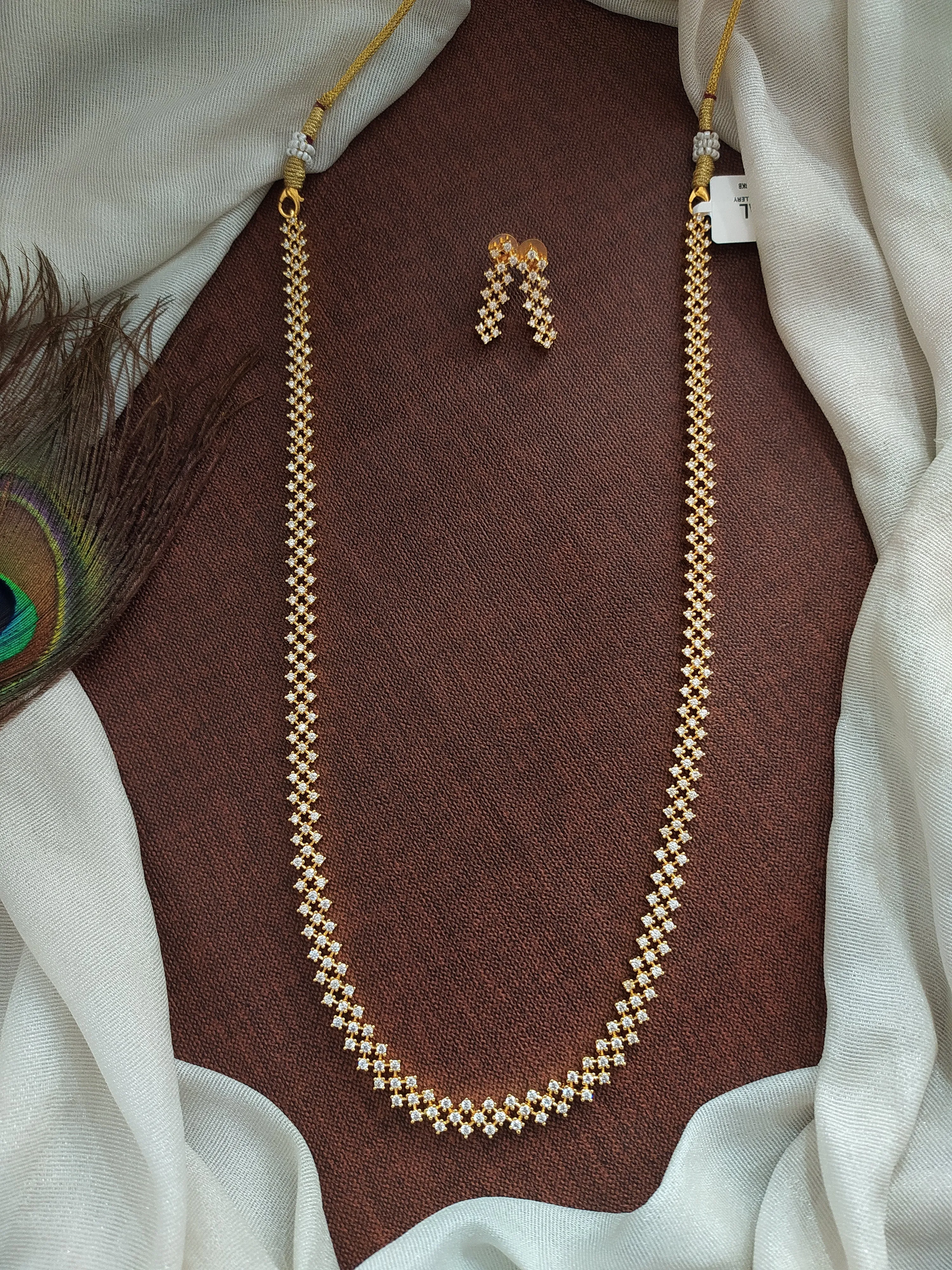 Stunning Gold Plated Zircon Long Haram Set
