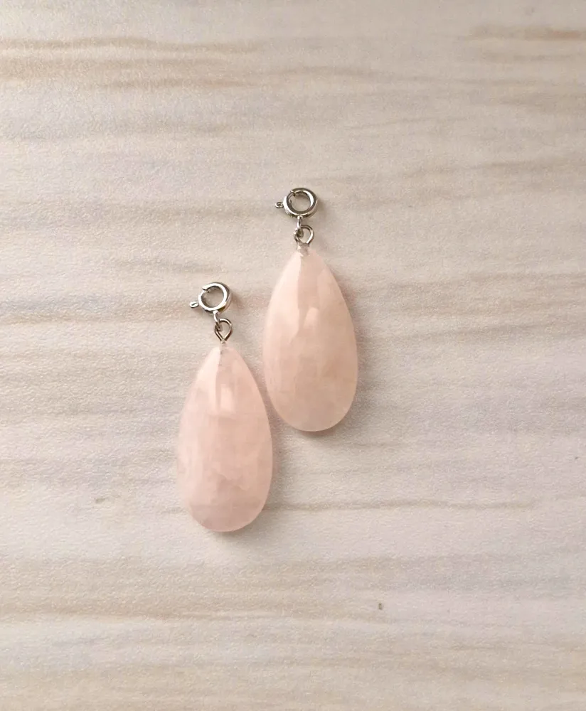 Teardrop Gemstone Briolette Cabochon Silver Detachable Dangles