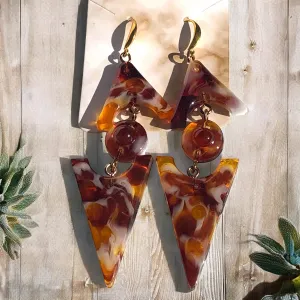 Tortoise Bliss Triangle Earrings