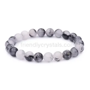 Tourmalinated Quartz Black Power Bracelet Tourmalinated Quartz Black Power Bracelet