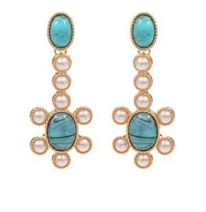 Turquoise Stone Drop Earring