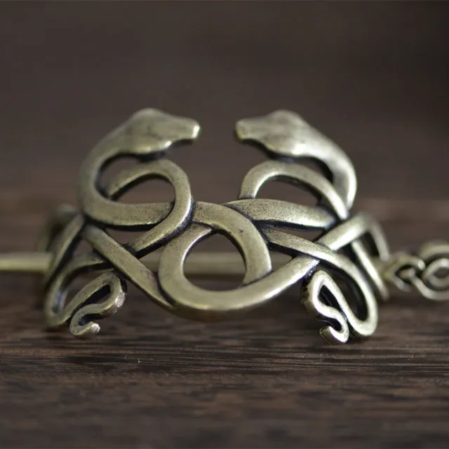 Viking Hairpin Double Head Snake Hair Jewellery