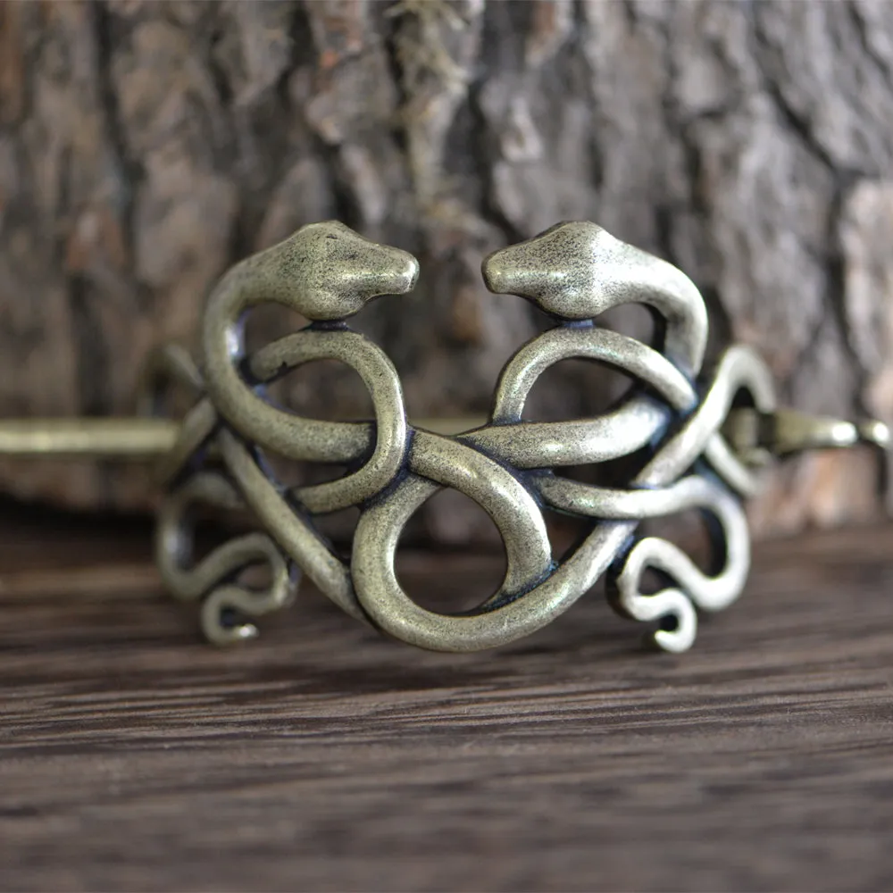 Viking Hairpin Double Head Snake Hair Jewellery