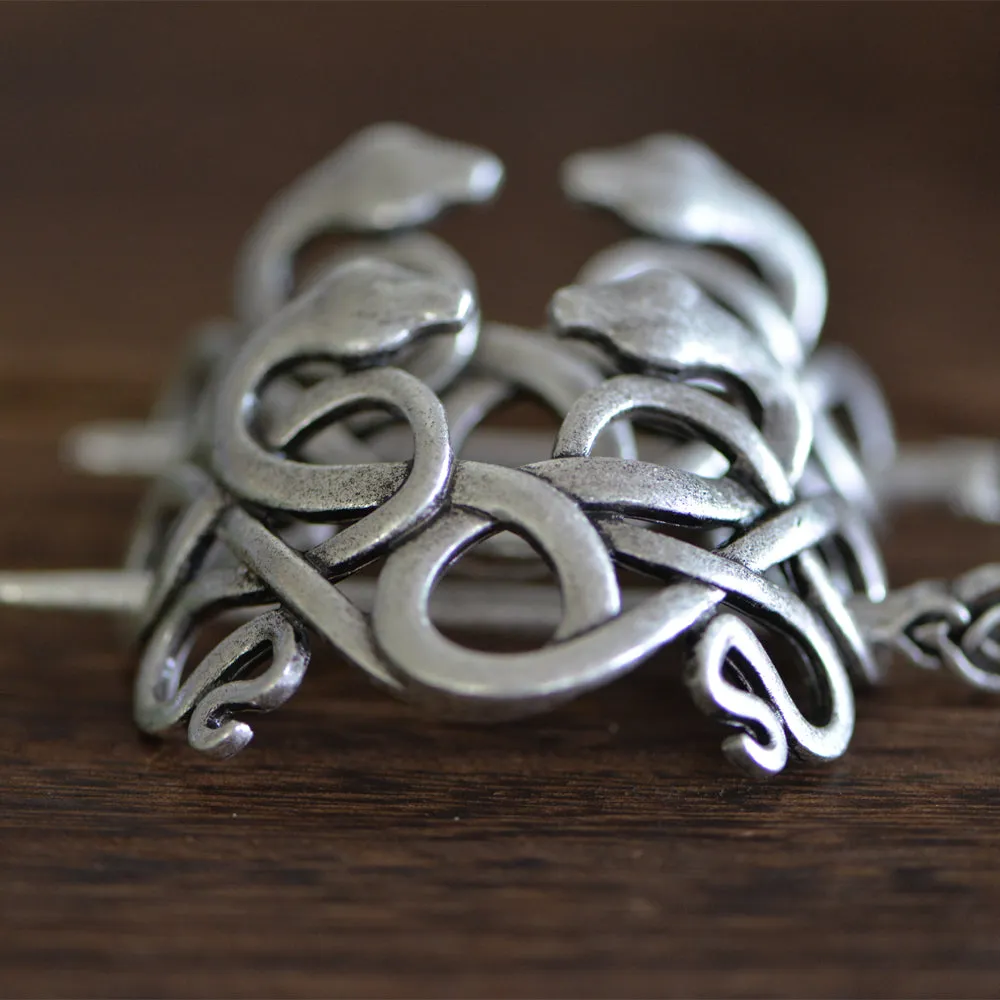Viking Hairpin Double Head Snake Hair Jewellery