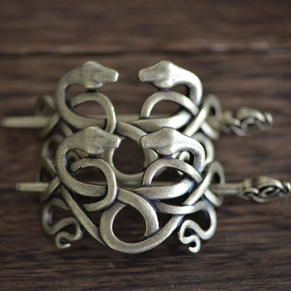 Viking Hairpin Double Head Snake Hair Jewellery